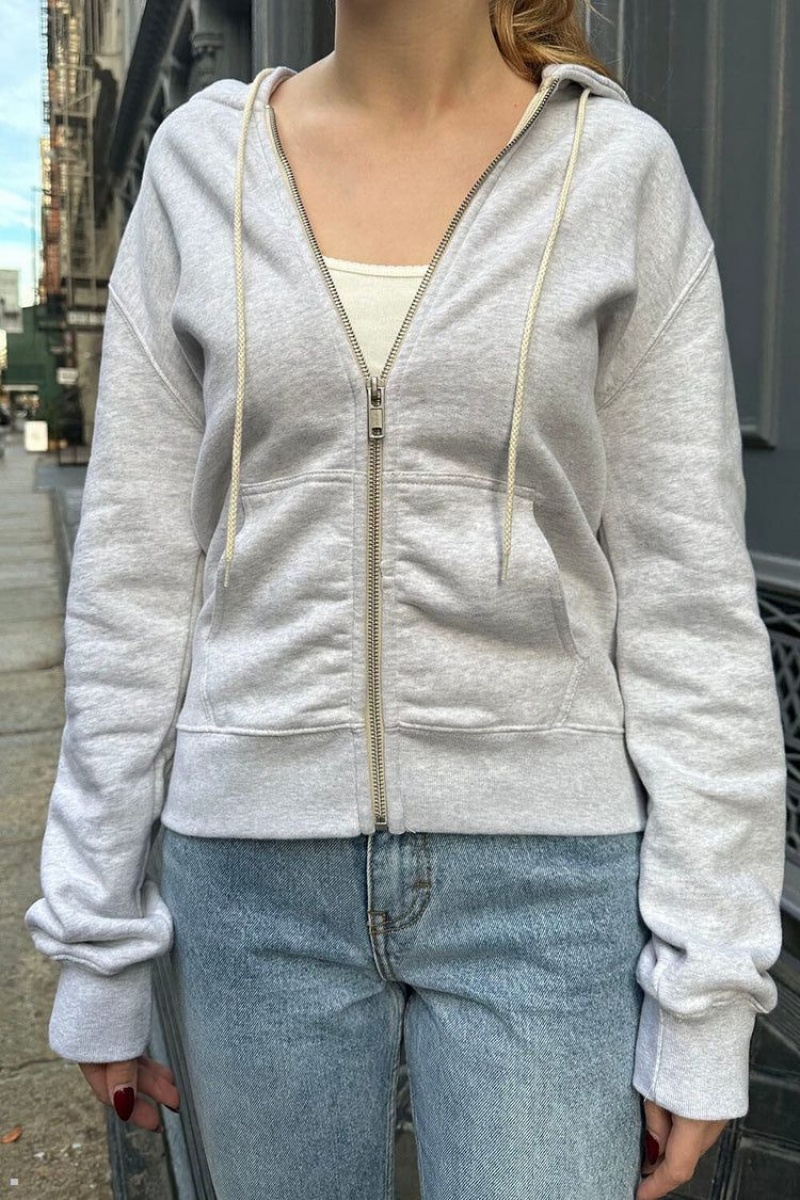 Sweat a Capuche Brandy Melville Christy Grise Clair | MSY-74551245